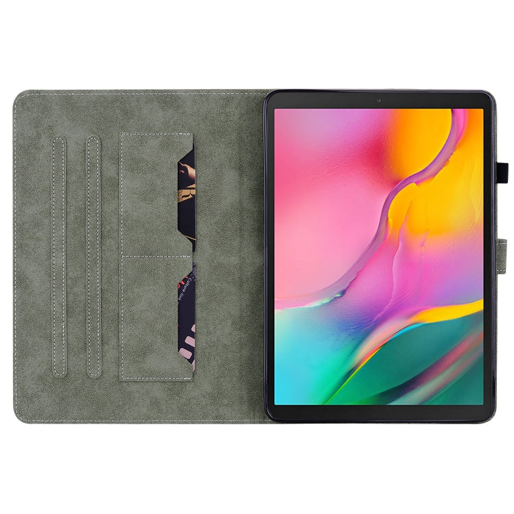 For Samsung Galaxy Tab A 10.1 2019 Tiger Pattern Flip Leather Tablet Case(Dark Blue) by bashfashion