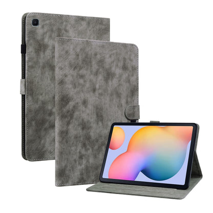For Samsung Galaxy Tab S6 Lite Tiger Pattern Flip Leather Tablet Case(Grey) by bashfashion