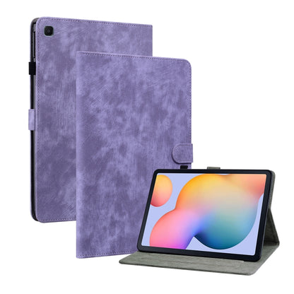 For Samsung Galaxy Tab S6 Lite Tiger Pattern Flip Leather Tablet Case(Purple) by bashfashion