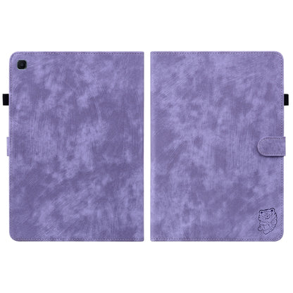 For Samsung Galaxy Tab S6 Lite Tiger Pattern Flip Leather Tablet Case(Purple) by bashfashion