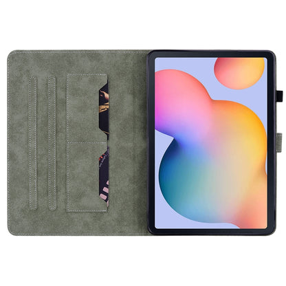 For Samsung Galaxy Tab S6 Lite Tiger Pattern Flip Leather Tablet Case(Purple) by bashfashion