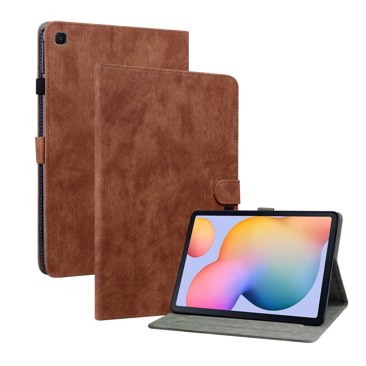 For Samsung Galaxy Tab S6 Lite Tiger Pattern Flip Leather Tablet Case(Brown) by bashfashion