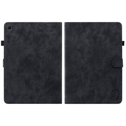 For Samsung Galaxy Tab S6 Lite Tiger Pattern Flip Leather Tablet Case(Black) by bashfashion