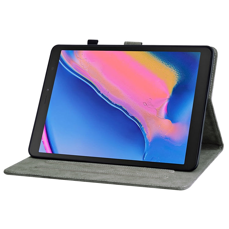 For Samsung Galaxy Tab A 8.0 2019 Tiger Pattern Flip Leather Tablet Case(Purple) by bashfashion