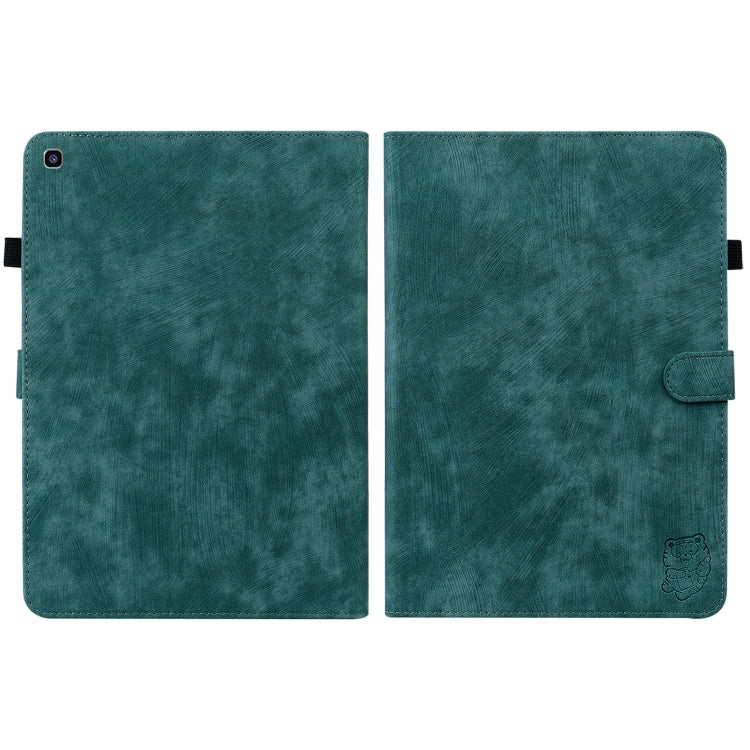 For Samsung Galaxy Tab A 8.0 2019 Tiger Pattern Flip Leather Tablet Case(Dark Green) by bashfashion