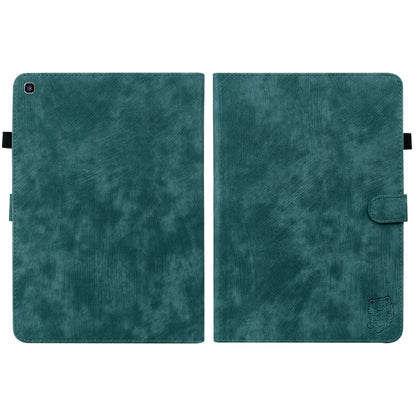 For Samsung Galaxy Tab A 8.0 2019 Tiger Pattern Flip Leather Tablet Case(Dark Green) by bashfashion