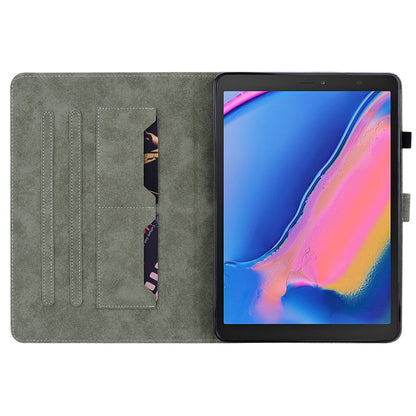 For Samsung Galaxy Tab A 8.0 2019 Tiger Pattern Flip Leather Tablet Case(Dark Green) by bashfashion