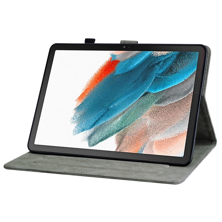 For Samsung Galaxy Tab А9+ Tiger Pattern Flip Leather Tablet Case(Dark Green) by bashfashion