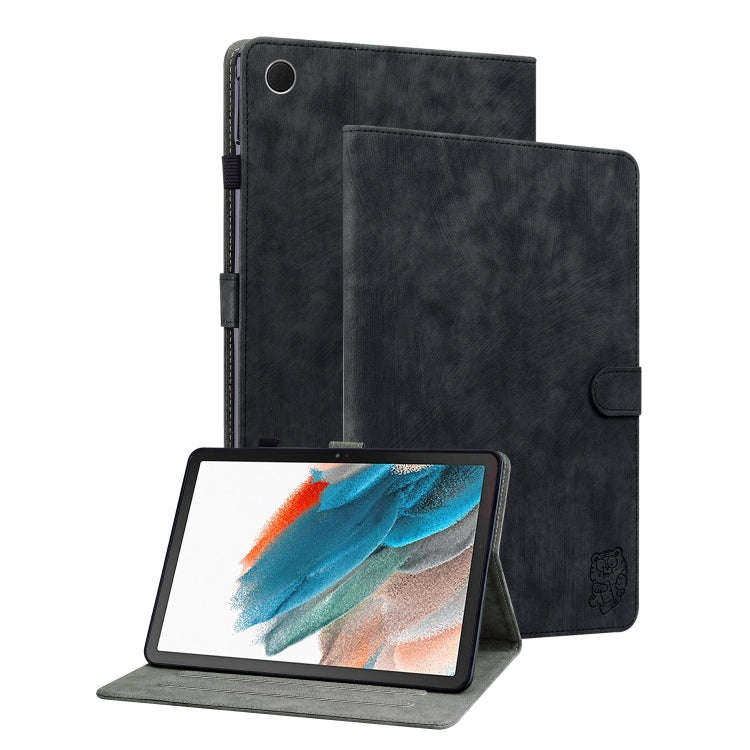 For Samsung Galaxy Tab А9+ Tiger Pattern Flip Leather Tablet Case(Black) by bashfashion