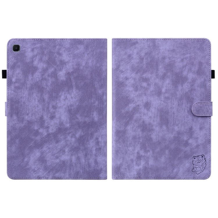 For Samsung Galaxy Tab S5e/T720/T725 Tiger Pattern Flip Leather Tablet Case(Purple) by bashfashion
