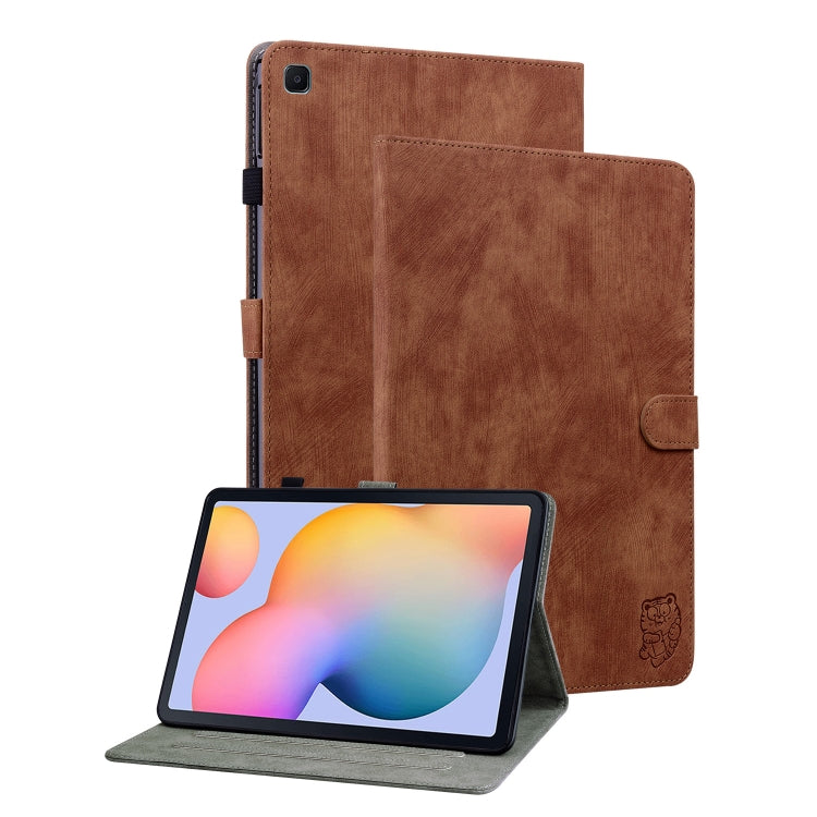 For Samsung Galaxy Tab S5e/T720/T725 Tiger Pattern Flip Leather Tablet Case(Brown) by bashfashion