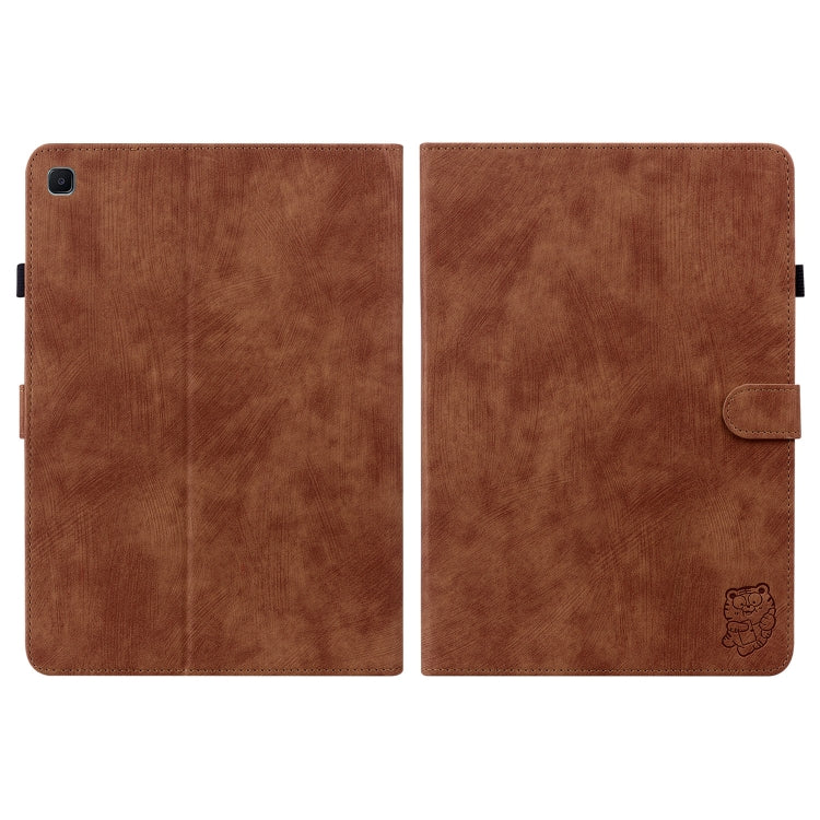 For Samsung Galaxy Tab S5e/T720/T725 Tiger Pattern Flip Leather Tablet Case(Brown) by bashfashion