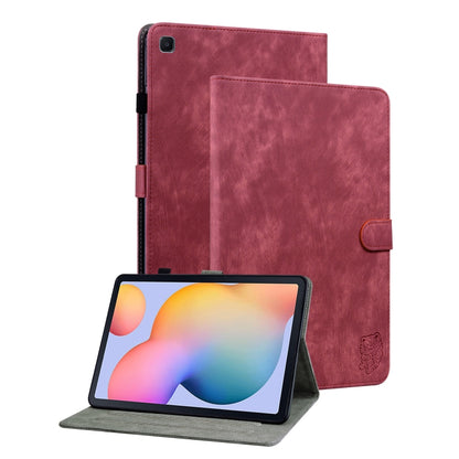 For Samsung Galaxy Tab S5e/T720/T725 Tiger Pattern Flip Leather Tablet Case(Red) by bashfashion