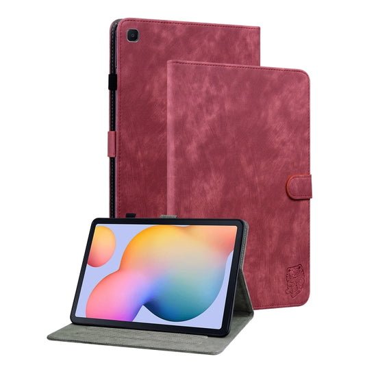 For Samsung Galaxy Tab S5e/T720/T725 Tiger Pattern Flip Leather Tablet Case(Red) by bashfashion