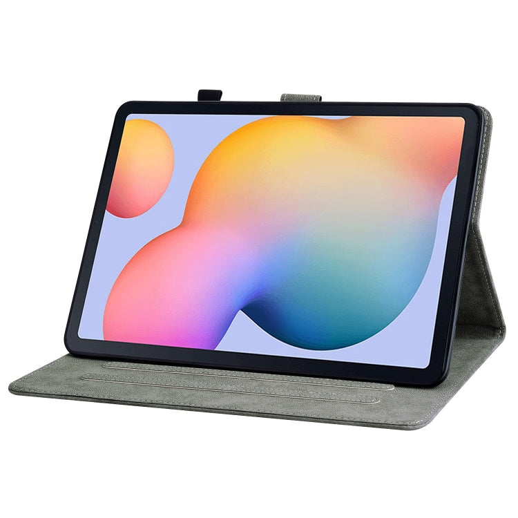 For Samsung Galaxy Tab S5e/T720/T725 Tiger Pattern Flip Leather Tablet Case(Red) by bashfashion