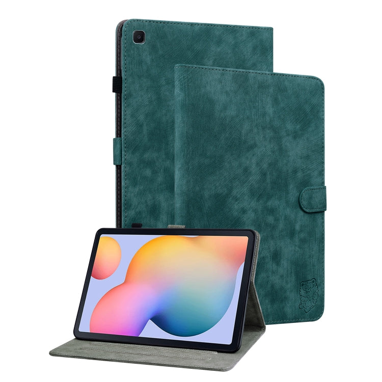 For Samsung Galaxy Tab S5e/T720/T725 Tiger Pattern Flip Leather Tablet Case(Dark Green) by bashfashion