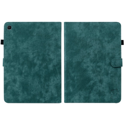 For Samsung Galaxy Tab S5e/T720/T725 Tiger Pattern Flip Leather Tablet Case(Dark Green) by bashfashion
