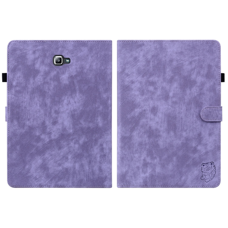 For Samsung Galaxy Tab A 10.1 2016/T580/T585 Tiger Pattern Flip Leather Tablet Case(Purple) by bashfashion