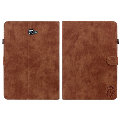 For Samsung Galaxy Tab A 10.1 2016/T580/T585 Tiger Pattern Flip Leather Tablet Case(Brown) by bashfashion