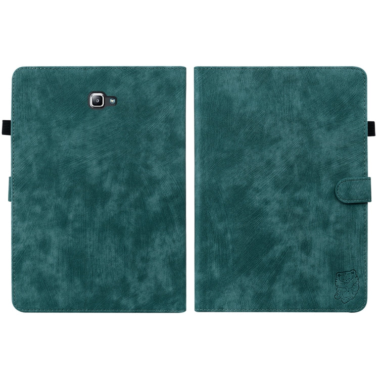 For Samsung Galaxy Tab A 10.1 2016/T580/T585 Tiger Pattern Flip Leather Tablet Case(Dark Green) by bashfashion