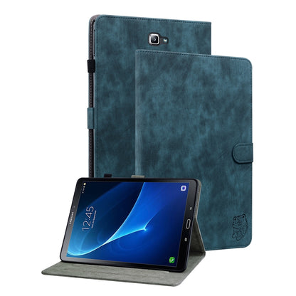 For Samsung Galaxy Tab A 10.1 2016/T580/T585 Tiger Pattern Flip Leather Tablet Case(Dark Blue) by bashfashion