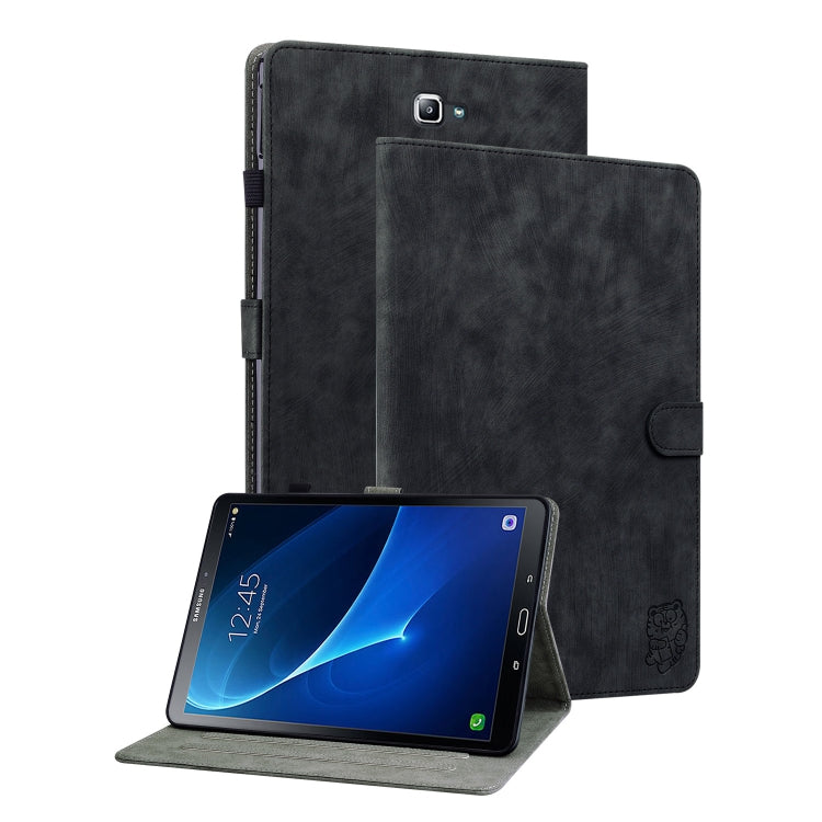 For Samsung Galaxy Tab A 10.1 2016/T580/T585 Tiger Pattern Flip Leather Tablet Case(Black) by bashfashion
