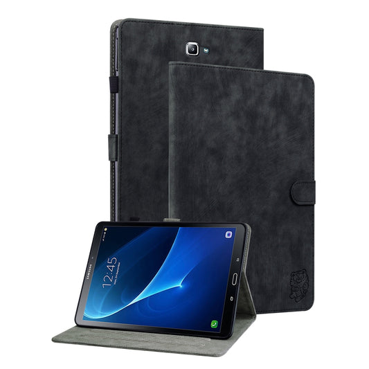 For Samsung Galaxy Tab A 10.1 2016/T580/T585 Tiger Pattern Flip Leather Tablet Case(Black) by bashfashion