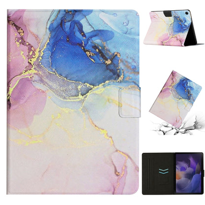 For Samsung Galaxy Tab A8 Marble Pattern Smart Leather Tablet Case(Pink Blue) by bashfashion