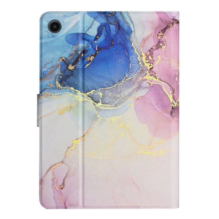 For Samsung Galaxy Tab A8 Marble Pattern Smart Leather Tablet Case(Pink Blue) by bashfashion