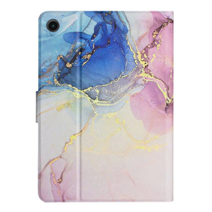 For Samsung Galaxy Tab A8 Marble Pattern Smart Leather Tablet Case(Pink Blue) by bashfashion