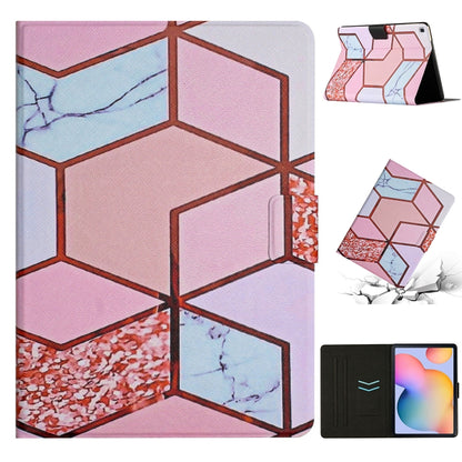 For Samsung Galaxy Tab S6 Lite P610 Marble Pattern Smart Leather Tablet Case(Splicing Marble) by bashfashion
