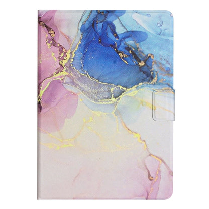 For Samsung Galaxy Tab S6 Lite P610 Marble Pattern Smart Leather Tablet Case(Pink Blue) by bashfashion