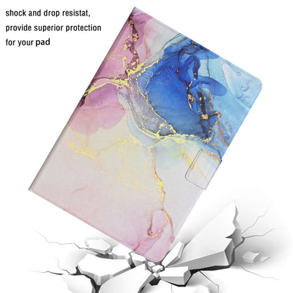For Samsung Galaxy Tab S6 Lite P610 Marble Pattern Smart Leather Tablet Case(Pink Blue) by bashfashion
