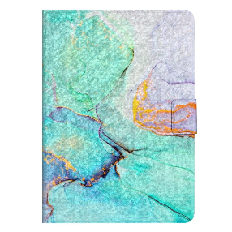 For Samsung Galaxy Tab S6 Lite P610 Marble Pattern Smart Leather Tablet Case(Green) by bashfashion