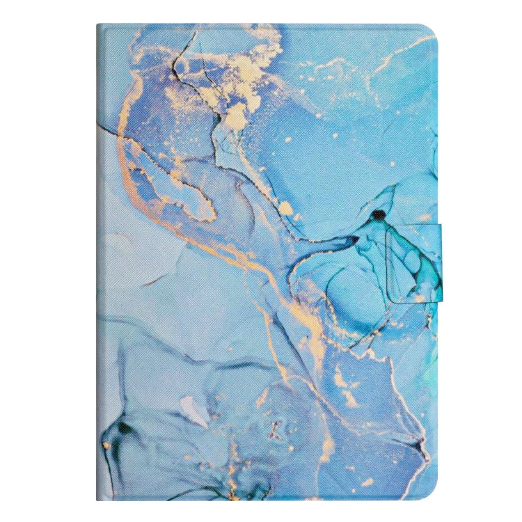 For Samsung Galaxy Tab S6 Lite P610 Marble Pattern Smart Leather Tablet Case(Blue) by bashfashion