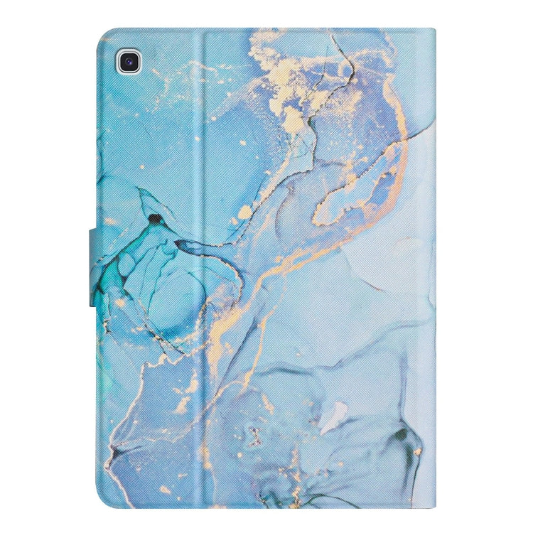For Samsung Galaxy Tab S6 Lite P610 Marble Pattern Smart Leather Tablet Case(Blue) by bashfashion