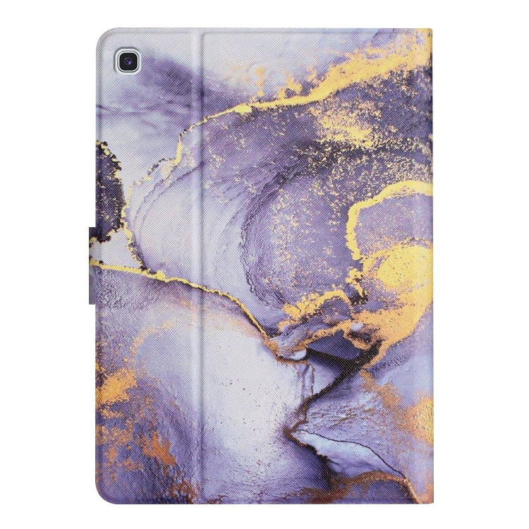 For Samsung Galaxy Tab A7 Lite T220 Marble Pattern Smart Leather Tablet Case(Purple) by bashfashion