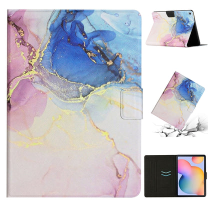 For Samsung Galaxy Tab A7 Lite T220 Marble Pattern Smart Leather Tablet Case(Pink Blue) by bashfashion