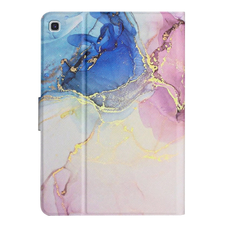 For Samsung Galaxy Tab A7 Lite T220 Marble Pattern Smart Leather Tablet Case(Pink Blue) by bashfashion