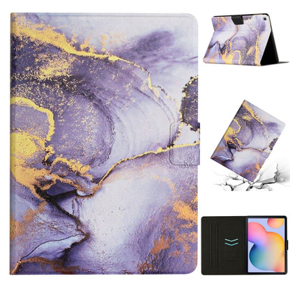 For Samsung Galaxy Tab A7 10.4 2020 T500 Marble Pattern Smart Leather Tablet Case(Purple) by bashfashion