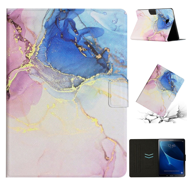 For Samsung Galaxy Tab A 10.1 T580 Marble Pattern Smart Leather Tablet Case(Pink Blue) by bashfashion