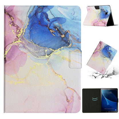 For Samsung Galaxy Tab A 10.1 T580 Marble Pattern Smart Leather Tablet Case(Pink Blue) by bashfashion