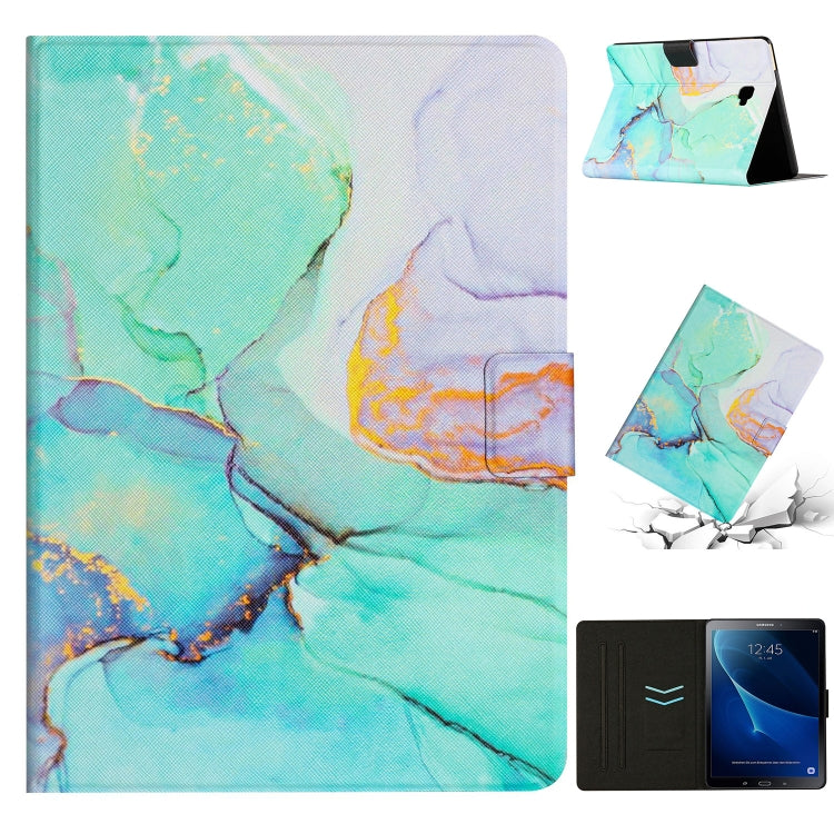 For Samsung Galaxy Tab A 10.1 T580 Marble Pattern Smart Leather Tablet Case(Green) by bashfashion