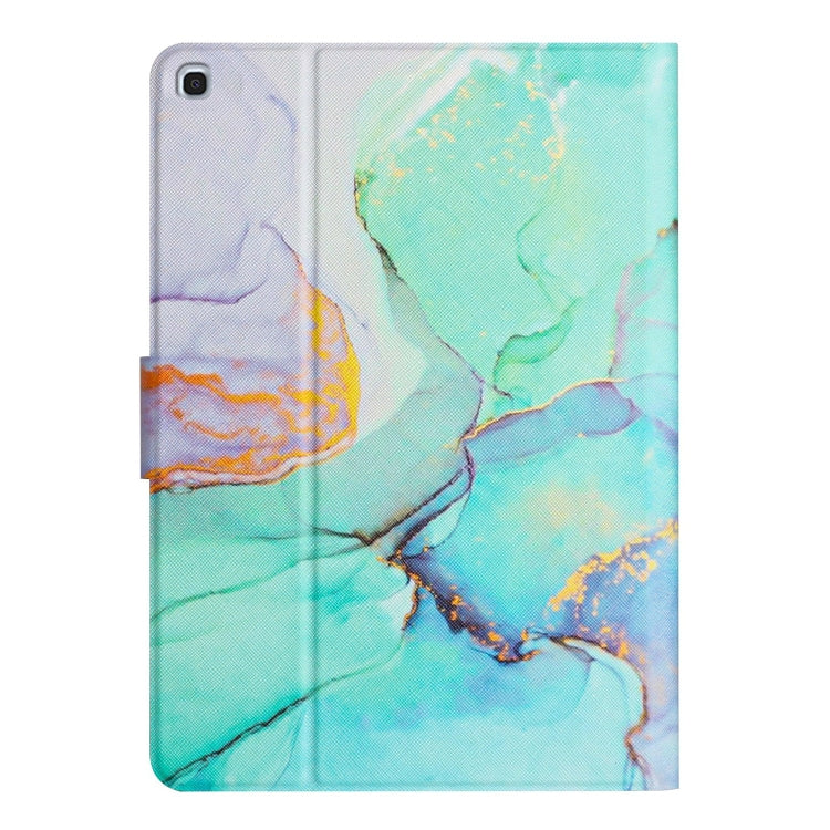 For Samsung Galaxy Tab A 10.1 2019 T510 Marble Pattern Leather Tablet Case(Green) by bashfashion