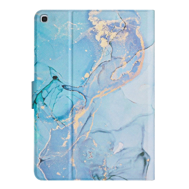 For Samsung Galaxy Tab A 10.1 2019 T510 Marble Pattern Leather Tablet Case(Blue) by bashfashion