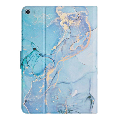 For Samsung Galaxy Tab A 10.1 2019 T510 Marble Pattern Leather Tablet Case(Blue) by bashfashion