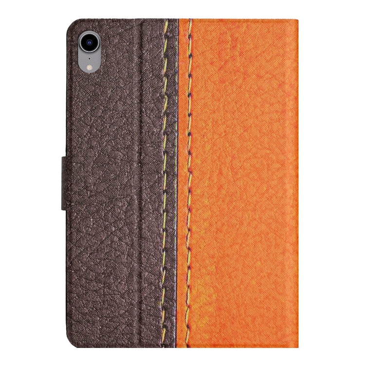 For iPad mini 2024 /mini 6 Stitching Solid Color Smart Leather Tablet Case(Orange) by bashfashion