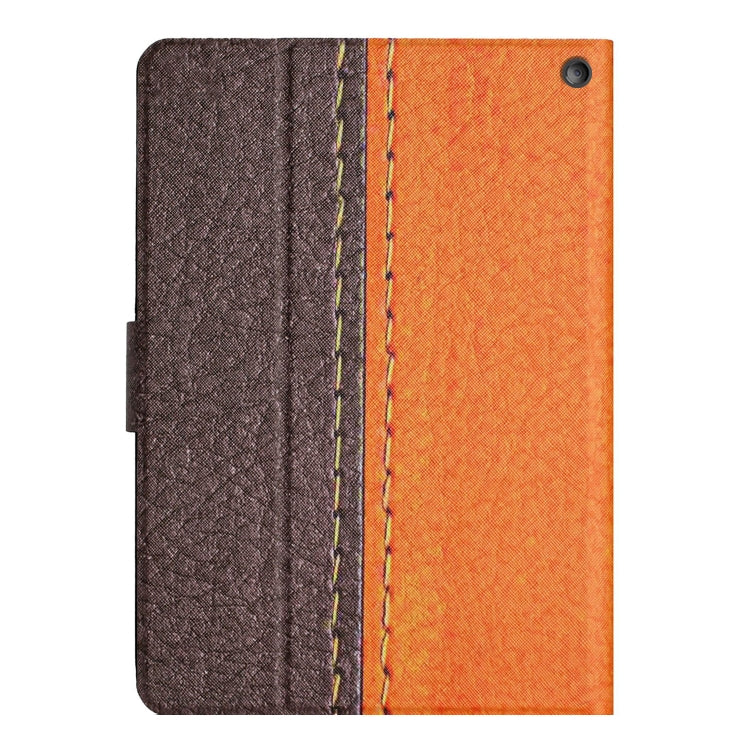 For Amazon Kindle Fire HD 10 2021 Stitching Solid Color Smart Leather Tablet Case(Orange) by bashfashion