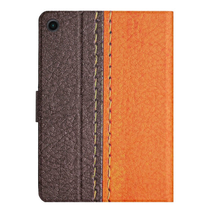 For Samsung Galaxy Tab A8 Stitching Solid Color Smart Leather Tablet Case(Orange) by bashfashion