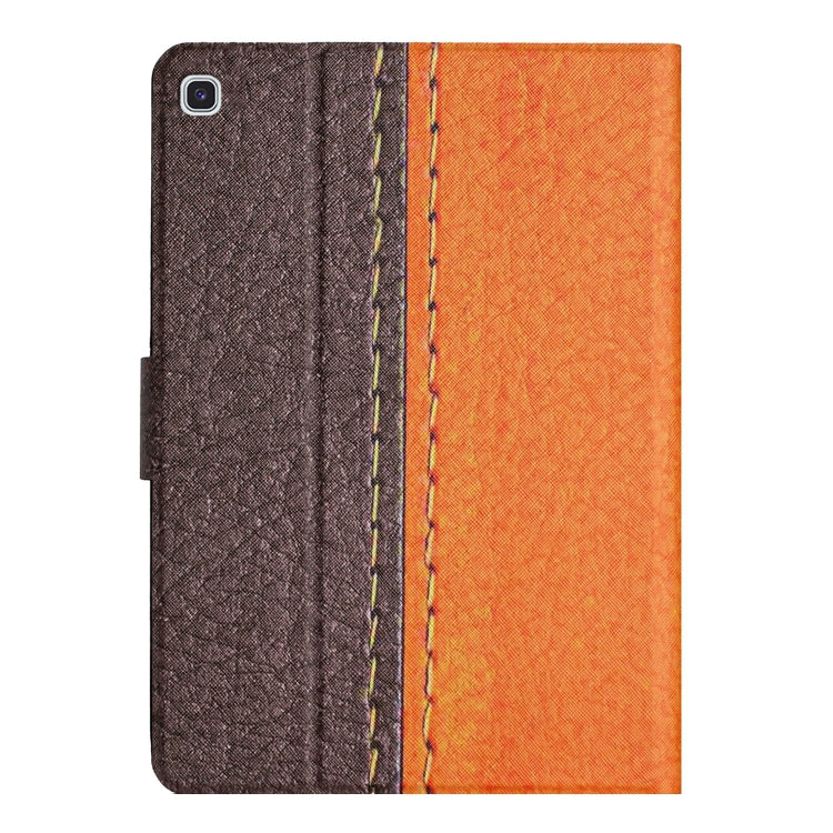 For Samsung Galaxy Tab A7 Lite T220 Stitching Solid Color Smart Leather Tablet Case(Orange) by bashfashion